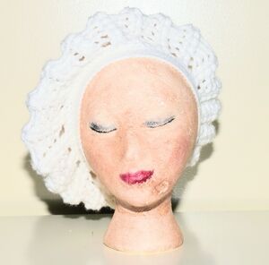 White Elegant French Crochet Designer Beret